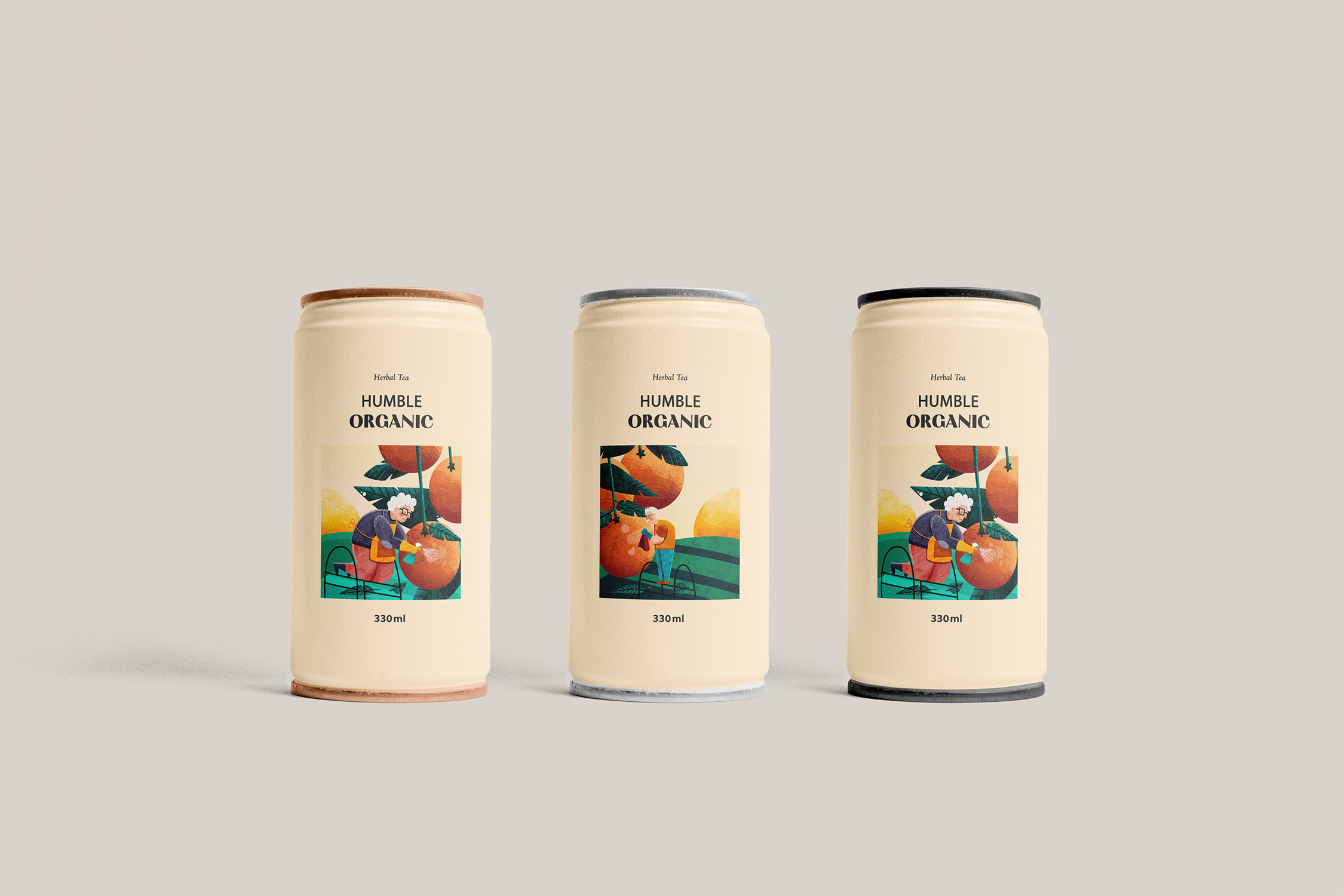 Humble Organic Herbal Tea Packaging Illustration