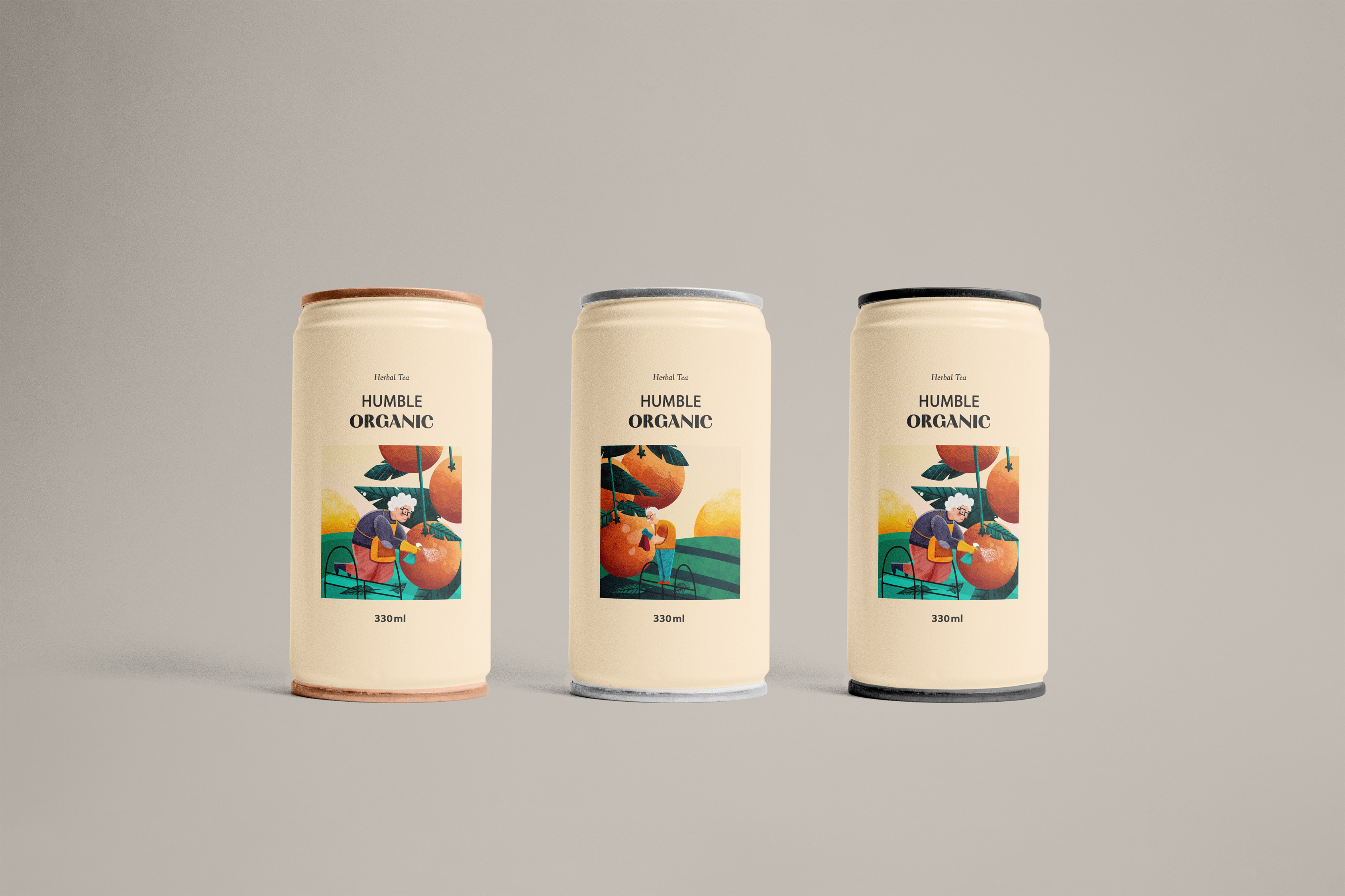 Humble Organic Herbal Tea Packaging Illustration